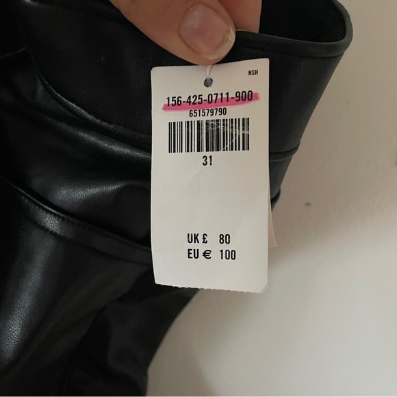abercrombie & fitch NWT 90s ultra high rise faux leather jeans curve love 31 12 - Picture 8 of 9